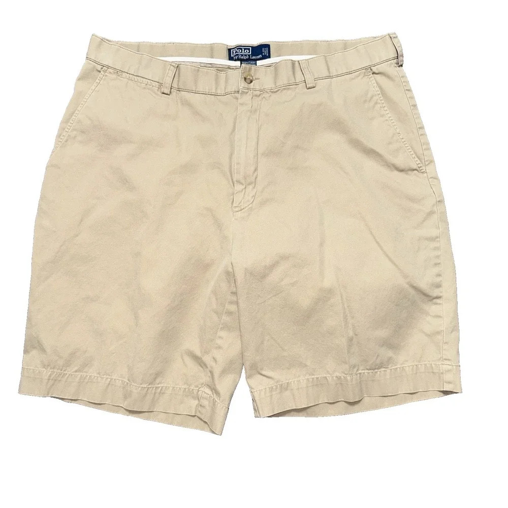 Polo Ralph Lauren Prospect Shorts Men's Size 38 Tan Chinos 100% Cotton Vintage